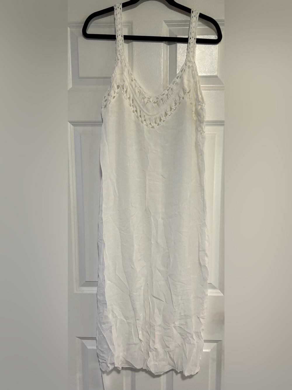 Cupshe White Crochet Trim Women’s Swim Cover-Up Dress, size Medium - Picture 3 of 9